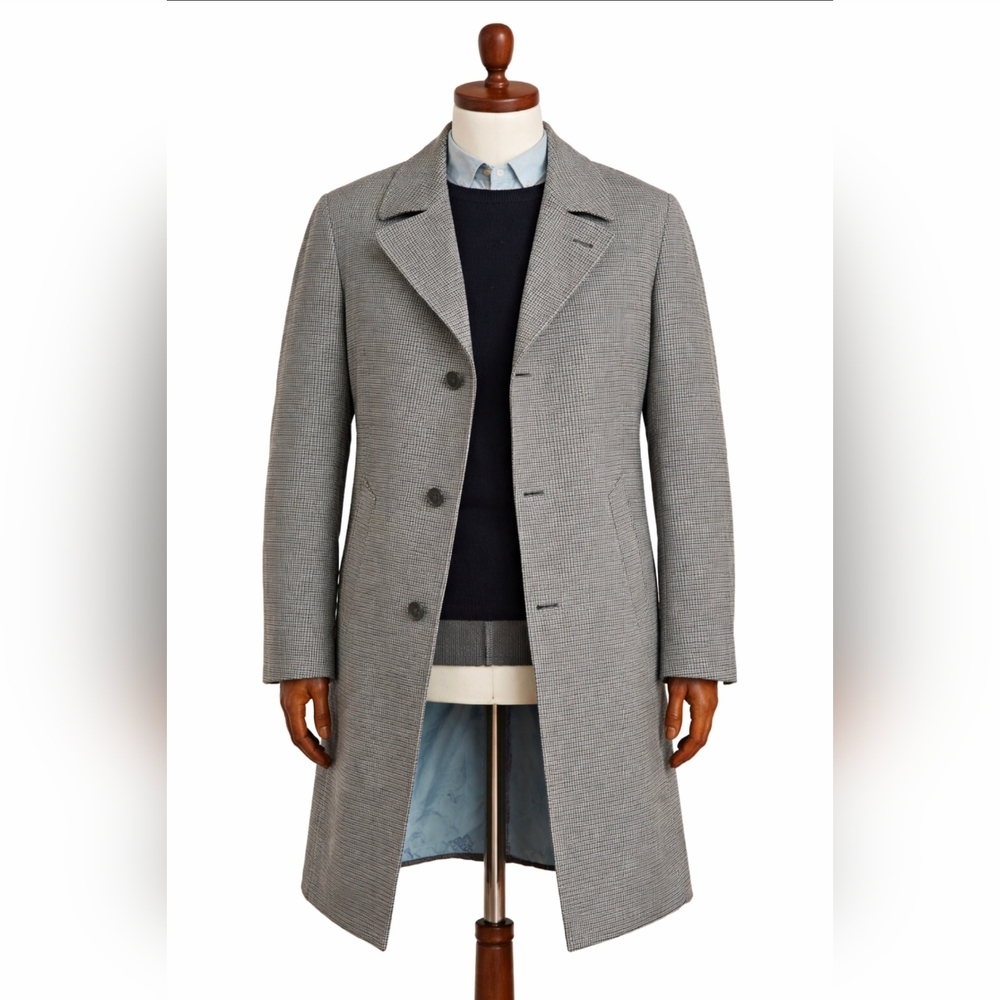 Vintage Sears Travellknit Houndstooth Coat (Size 40 Tall)Classic vintage